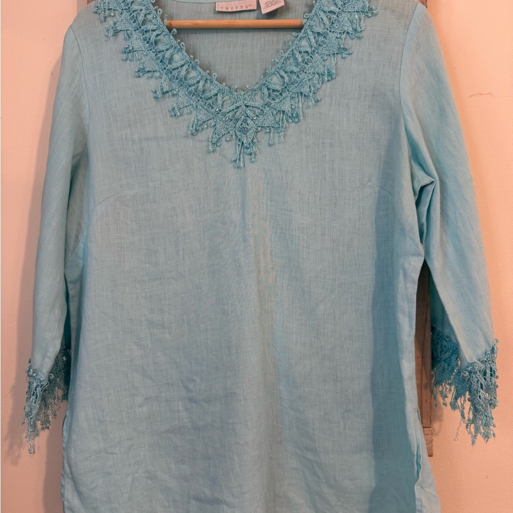 Women's Sky Blue Tunic blouse